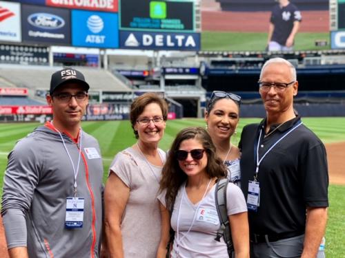Joe Caro with family at Yankee stadium